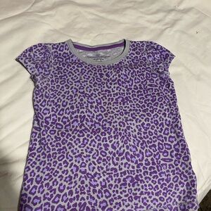 Faded Glory Purple Leopard Print Kids Tee